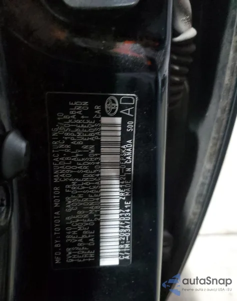 2010 Toyota Corolla Base from USA, damaged, VIN 2T1BU4EE5AC430431